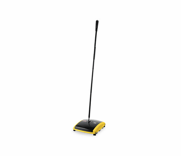 RCP421388BLA Dual Action Sweeper, Boar/Nylon Bristles, 42" Steel/Plastic Handle, Black/Yellow By RUBBERMAID COMMERCIAL PROD.