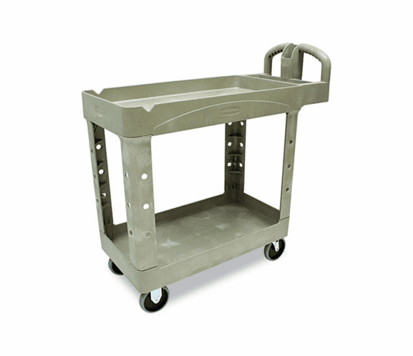 RCP450088BG Heavy-Duty Utility Cart, 2-Shelf, 17-7/8w x 39-1/4d x 33-1/4h, Beige By RUBBERMAID COMMERCIAL PROD.