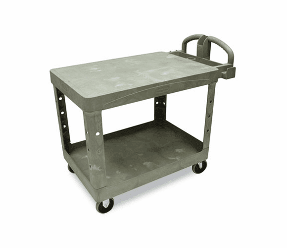 RCP452500BG Flat Shelf Utility Cart, 2-Shelf, 25-7/8w x 43-7/8d x 33-1/3h, Beige By RUBBERMAID COMMERCIAL PROD.