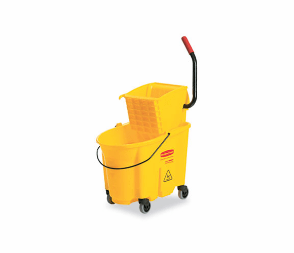 RCP748018YW Wavebrake 26-Quart Side Press Mop Bucket & Wringer Combo, Yellow By RUBBERMAID COMMERCIAL PROD.