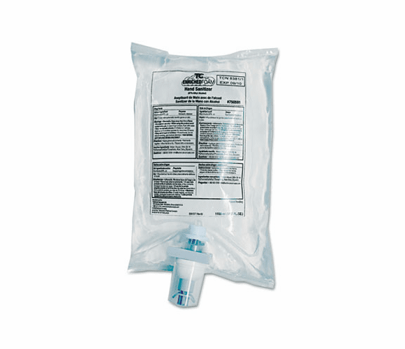 RCP750591 AutoFoam Hand Sanitizer Refill, With Alcohol, Clear, 1100 mL, 4/Carton By RUBBERMAID COMMERCIAL PROD.