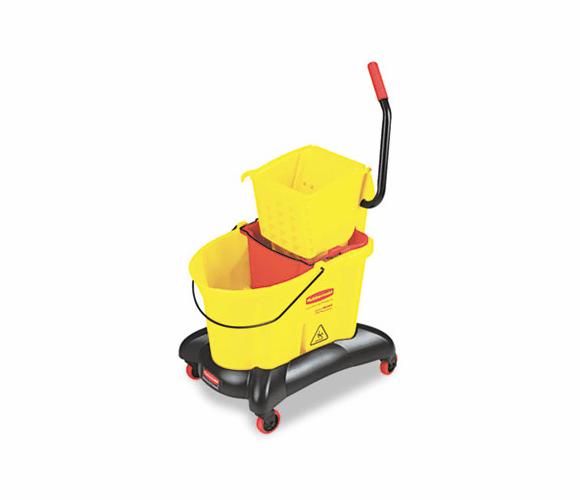 RCP768000YW Wavebrake 35-Qt Dual Water Side Press Mop Bucket & Wringer, Yellow By RUBBERMAID COMMERCIAL PROD.