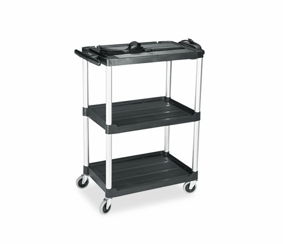 RCP9T30 Media Master AV Cart, 2-Shelf, 18-3/4w x 32-3/4d x 42h, Black By RUBBERMAID COMMERCIAL PROD.