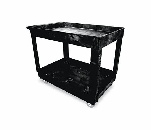 RCP9T6700BLA Service/Utility Cart, 2-Shelf, 24w x 40d x 31-1/4h, Black By RUBBERMAID COMMERCIAL PROD.