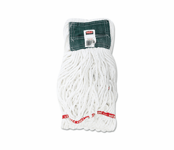 RCPA25206WHI Web Foot Shrinkless Looped-End Wet Mop Head, Cotton/Synthetic, Medium, White By RUBBERMAID COMMERCIAL PROD.