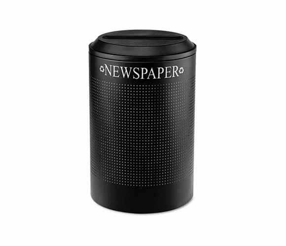 RCPDRR24PTBK Silhouette Paper Recycling Receptacle, Round, Steel, 26 gal, Textured Black By RUBBERMAID COMMERCIAL PROD.
