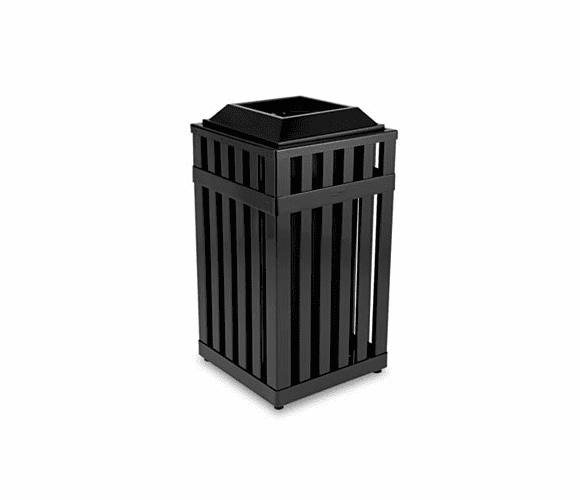 RCPMHSQ18PLBK Avenue Open Top Waste Receptacle, Square, Steel, 16 gal, Black By RUBBERMAID COMMERCIAL PROD.