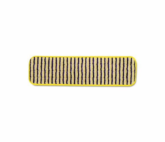 RCPQ810YEL Microfiber Scrubber Pad, Vertical Polyprolene Stripes, 18", 6/Carton, YEL By RUBBERMAID COMMERCIAL PROD.