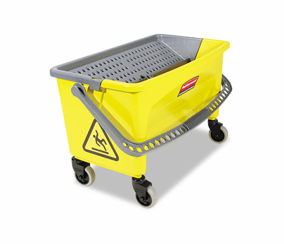 RCPQ90088YW HYGEN Press Wring Bucket for Microfiber Flat Mops, Yellow By RUBBERMAID COMMERCIAL PROD.