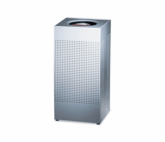 RCPSC14EPLSM Designer Line Silhouettes Receptacle, Steel, 16 gal, Silver Metallic By RUBBERMAID COMMERCIAL PROD.