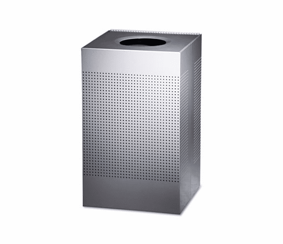 RCPSC18EPLSM Designer Line Silhouettes Receptacle, Steel, 29 gal, Silver Metallic By RUBBERMAID COMMERCIAL PROD.