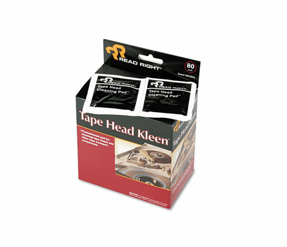 REARR1301 Tape Head Kleen Pad, Individually Sealed Pads, 5 x 5, 80/Box By READ/RIGHT