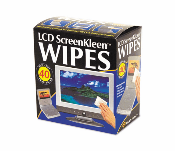 REARR1391 ScreenKleen Alcohol-Free Wet Wipes, Cloth, 5 x 5, 40/Box By READ/RIGHT