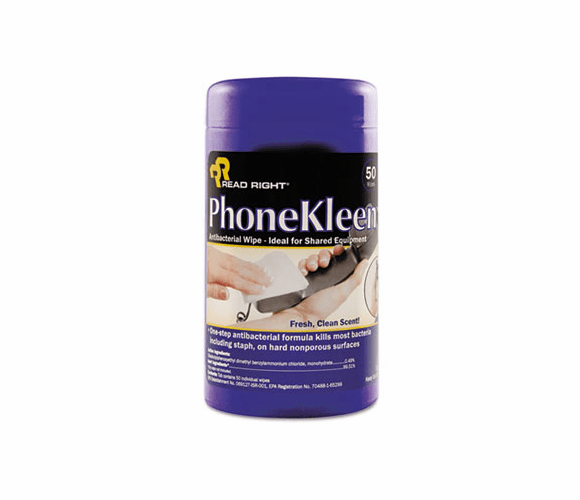 REARR1403 PhoneKleen Wet Wipes, Cloth, 5 x 6, 50/Tub By READ/RIGHT