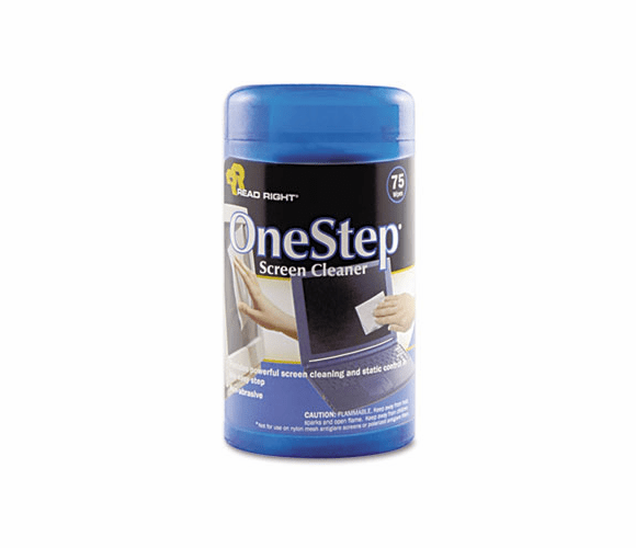 REARR1409 OneStep CRT Screen Cleaner Wet Wipes, Cloth, 5-1/4 x 5-3/4, 75/Tub By READ/RIGHT
