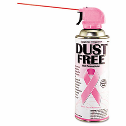REARR3750 Pink Ribbon Compressed Gas Duster, Extension Wand, 10oz Cans, 6 per Pack By READ/RIGHT