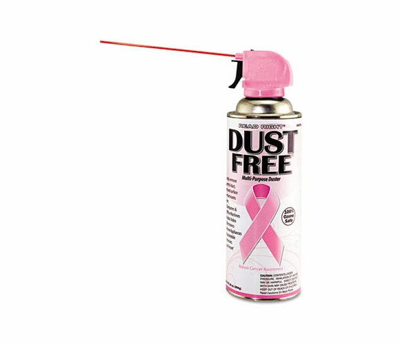 REARR3750 Pink Ribbon Compressed Gas Duster, Extension Wand, 10oz Cans, 6 per Pack By READ/RIGHT