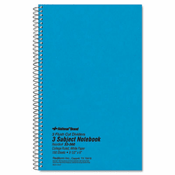 RED33360 3-Subject Wirebound Notebook, College Rule, 6 x 9-1/2, WE, 150 Sheets/Pad By REDIFORM OFFICE PRODUCTS