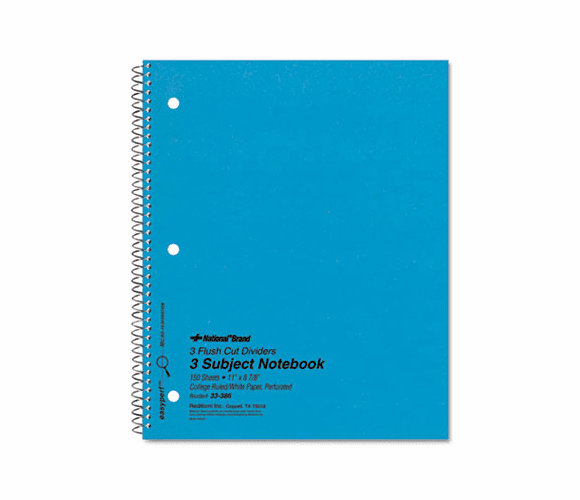 RED33386 3-Subject Wirebound Notebook, College Rule, Letter, WE, 150 Sheets/Pad By REDIFORM OFFICE PRODUCTS