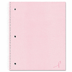 RED33710 Pink Ribbon Notebook, College/Margin Rule, 11 x 8-7/8, White Paper, 80 Sheets By REDIFORM OFFICE PRODUCTS