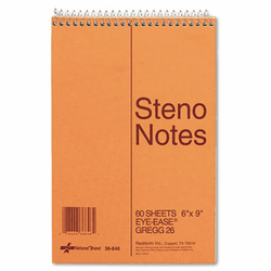 RED36646 Standard Spiral Steno Book, Gregg Rule, 6 x 9, Green, 60 Sheets/Pad By REDIFORM OFFICE PRODUCTS