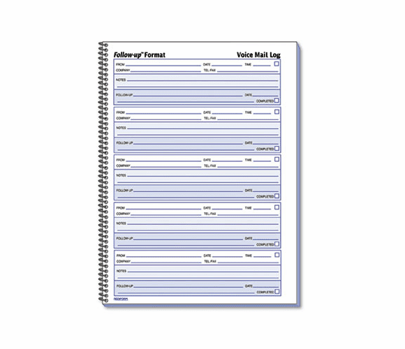 RED51114 Voice Mail Wirebound Log Books, 8 x 10 5/8, 500 Sets/Book By REDIFORM OFFICE PRODUCTS