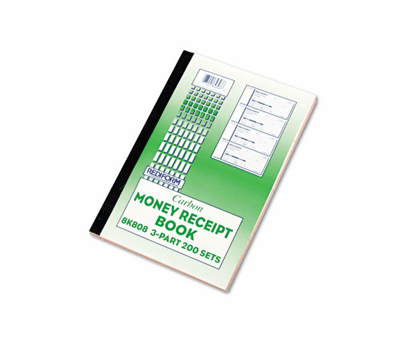 RED8K808 Money Receipt Book, 2 3/4 x 7, Triplicate with Carbons, 200 Sets/Book By REDIFORM OFFICE PRODUCTS