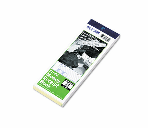 RED8L802 Money Receipt Book, 2 3/4 x 7, Carbonless Triplicate, 50 Sets/Book By REDIFORM OFFICE PRODUCTS