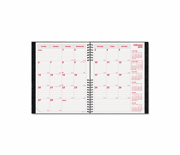 REDCB1200CBLK CoilPRO Monthly Planner, Ruled, 7-1/8 x 8-7/8, Black, 2012-2014 By REDIFORM OFFICE PRODUCTS