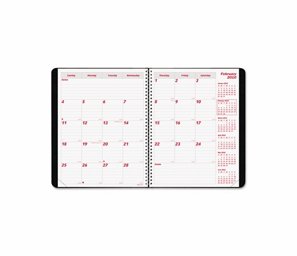 REDCB1200NBLK Brownline PlannerPLUS 14-Month Monthly Planner, 7-1/8 x 8-7/8, Black, 2012-2014 By REDIFORM OFFICE PRODUCTS