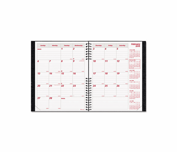 REDCB1262CBLK CoilPRO Monthly Planner, Ruled, 8-1/2 x 11, Black, 2012-2014 By REDIFORM OFFICE PRODUCTS