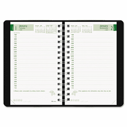 REDCB410WBLK EcoLogix Recycled Daily Planner, 30-Minute Appts., Wirebound, 8 x 5, Black, 2013 By REDIFORM OFFICE PRODUCTS