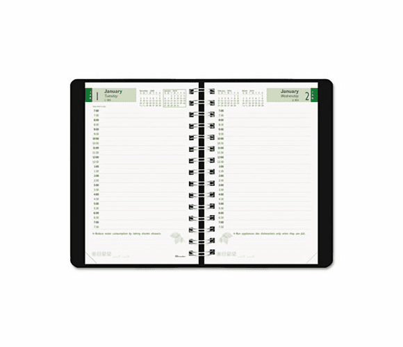 REDCB410WBLK EcoLogix Recycled Daily Planner, 30-Minute Appts., Wirebound, 8 x 5, Black, 2013 By REDIFORM OFFICE PRODUCTS