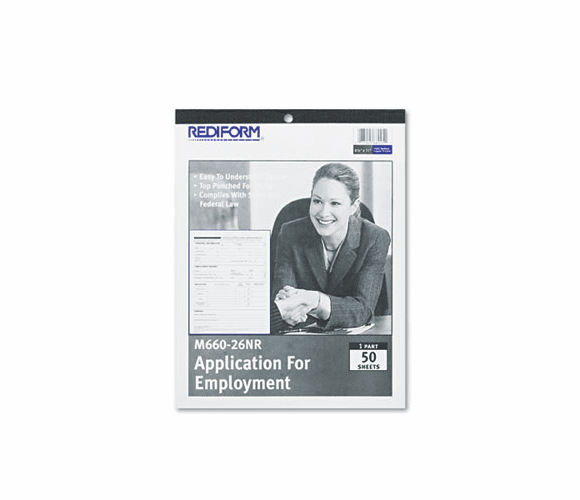 REDM66026NR Employment Application, 8 1/2 x 11, 50 Forms By REDIFORM OFFICE PRODUCTS
