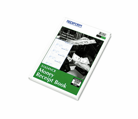 REDS1654NCR Hardcover Numbered Money Receipt Book, 2 3/4 x 6-7/8, Two-Part, 300 Forms By REDIFORM OFFICE PRODUCTS