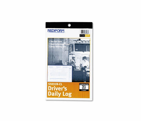 REDS5031NCL Driver's Daily Log, 5-3/8 x 8 3/4 , Carbonless Duplicate, 31 Sets/Book By REDIFORM OFFICE PRODUCTS