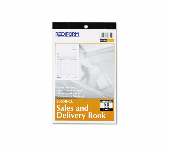 REDS8658CL Sales and Delivery Book, 5 1/2 x 8, Carbonless Triplicate, 50 Sets/Book By REDIFORM OFFICE PRODUCTS