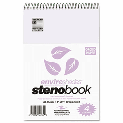 ROA12264 Enviroshades Steno Notebook, Gregg, 6 x 9, Orchid, 80 Sheets/Pad, 4/Pack By ROARING SPRING PAPER PRODUCTS