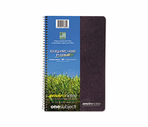 ROA13360 Environotes Sugarcane Notebook, 9 1/2 x 6, 1 Subj, 80 Sheets, College, Assorted By ROARING SPRING PAPER PRODUCTS