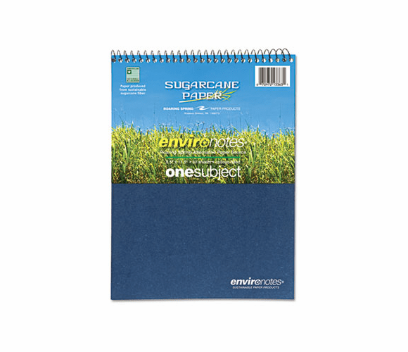 ROA13363 Environotes Sugarcane Notebook, 8 1/2 x 11 1/2, Flipper, 80 Sheets, College Rule By ROARING SPRING PAPER PRODUCTS