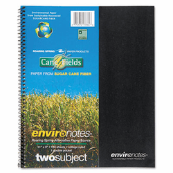 ROA13364 Environotes Sugarcane Notebook, 9 x 11, 2 Subj, 80 Sheets, College, Assorted By ROARING SPRING PAPER PRODUCTS