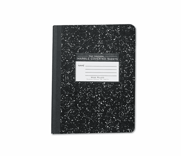ROA77222 Marble Cover Composition Book, Wide Rule, 9-3/4 x 7-1/2, 60 Pages By ROARING SPRING PAPER PRODUCTS