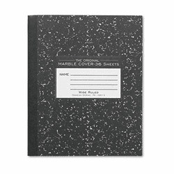ROA77332 Marble Cover Composition Book, Wide Rule, 8-1/2 x 7, 36 Pages By ROARING SPRING PAPER PRODUCTS