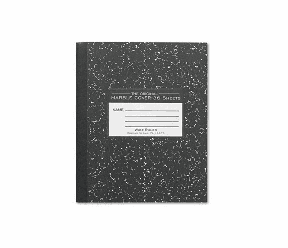 ROA77332 Marble Cover Composition Book, Wide Rule, 8-1/2 x 7, 36 Pages By ROARING SPRING PAPER PRODUCTS