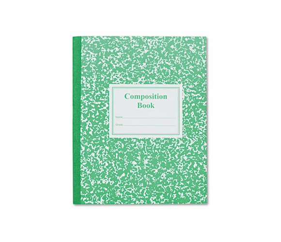 ROA77920 Grade School Ruled Composition Book, 9-3/4 x 7-3/4, WE/GN, 50 Pages By ROARING SPRING PAPER PRODUCTS