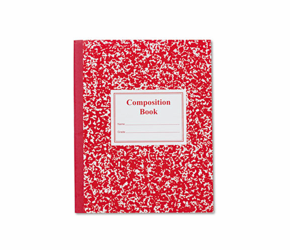 ROA77921 Grade School Ruled Composition Book, 9-3/4 x 7-3/4, WE/Red, 50 Pages By ROARING SPRING PAPER PRODUCTS