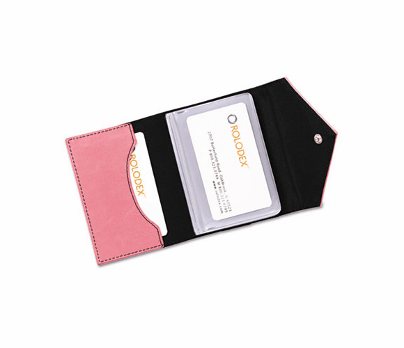 ROL1734451 Resilient Personal Card Case, Faux Leather, 3-1/2 x 2-1/2, Pink By ROLODEX