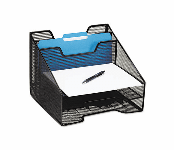 ROL1742322 Combination Sorter, Five Sections, Mesh, 12 1/2 x 11 1/2 x 9 1/2, Black By ELDON OFFICE PRODUCTS