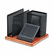ROL1813918 Distinctions Desk Organizer, Metal/Wood, 5 7/8 x 5 7/8 x 4 1/2, Black/Cherry By ROLODEX