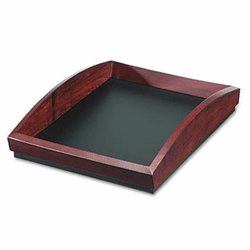ROL19200 Executive Woodline II Front Loading Single Letter Desk Tray, Wood, Mahogany By ROLODEX